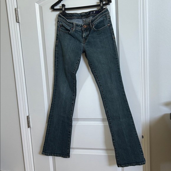 y2k Seven7 Women's Boot Cut Jeans - Blue with Gold Accents - Picture 4 of 10